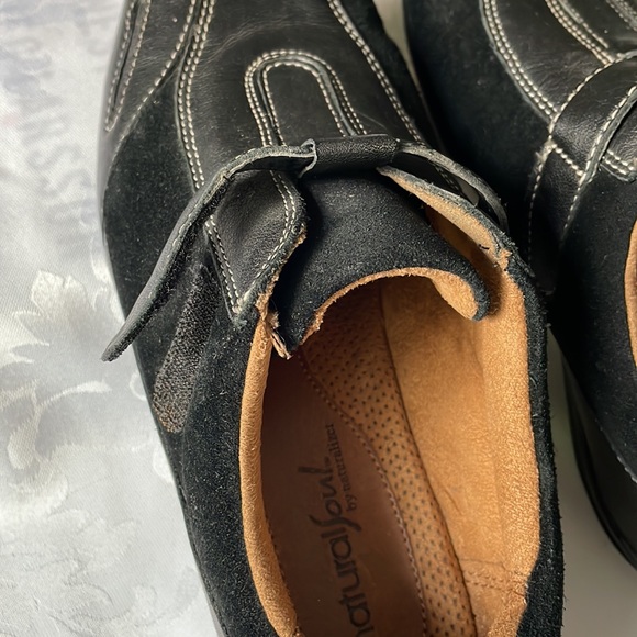 Nateralizer black suede and leather comfortable shoe Valcro closure Sz 7 1/2 - Picture 5 of 10